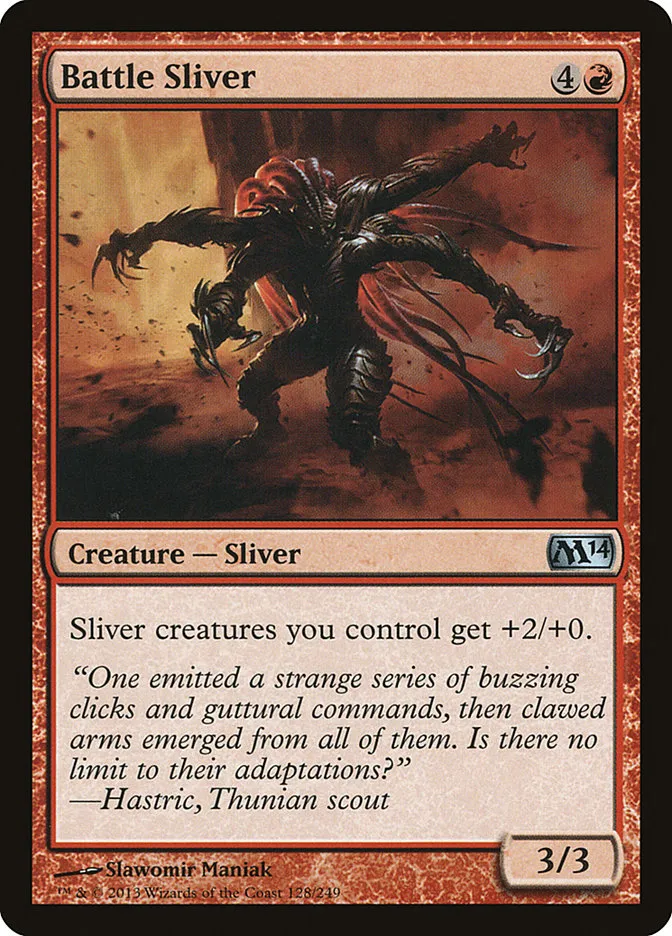 2013 Magic 2014 Battle Sliver uncommon #128 uncommon card image