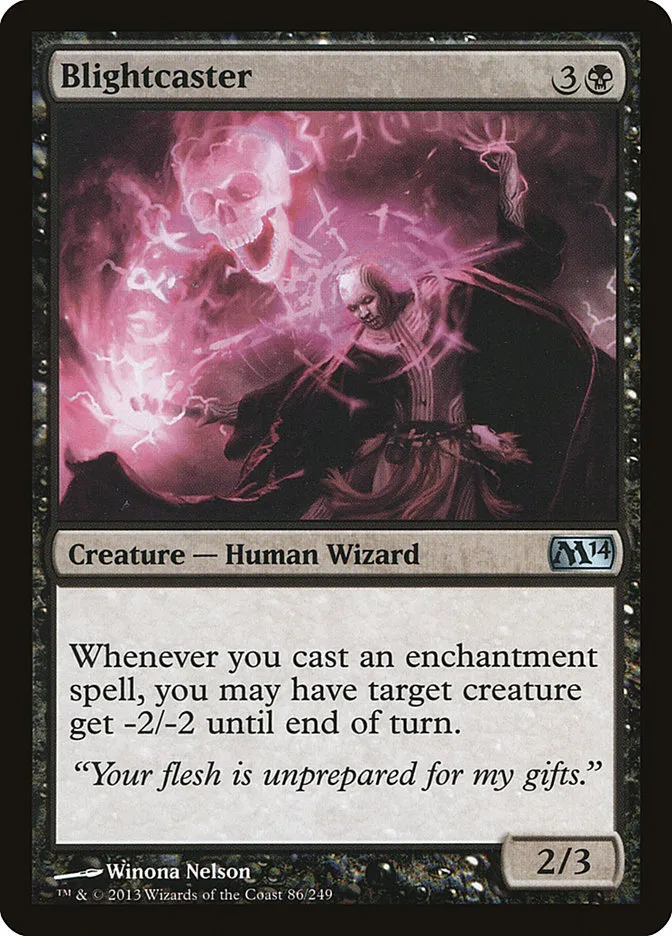 2013 Magic 2014 Blightcaster uncommon #86 uncommon card image