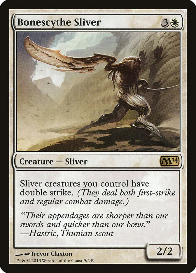 2013 Magic 2014 Bonescythe Sliver rare #9 rare card image