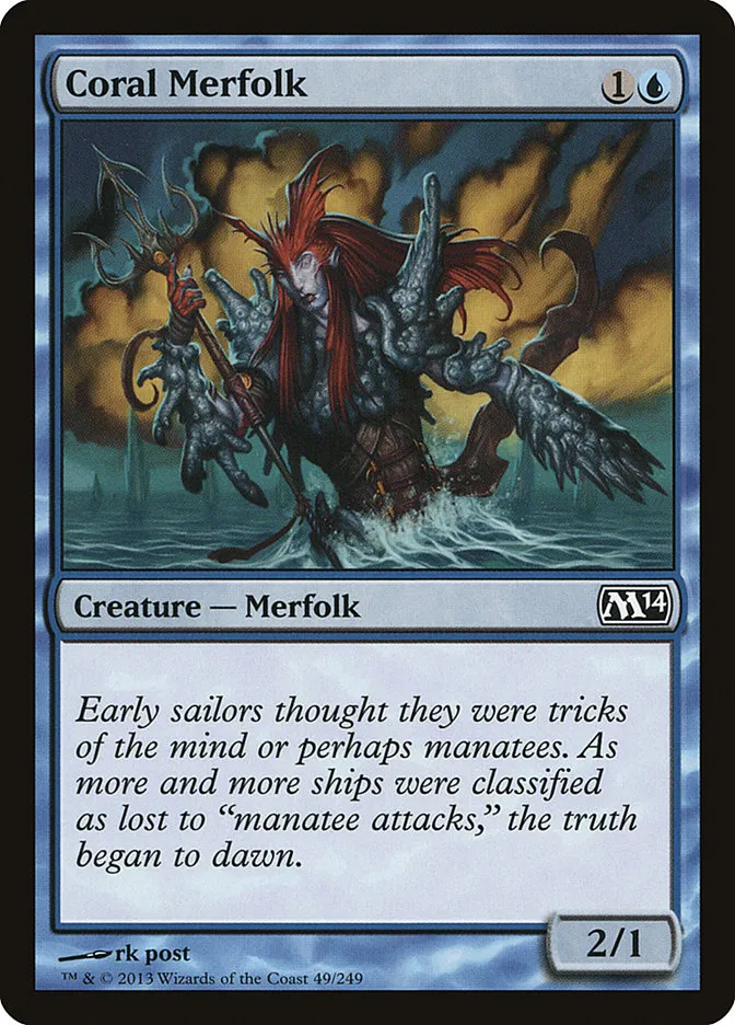 2013 Magic 2014 Coral Merfolk common #49 common card image