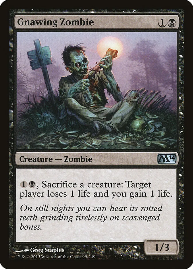 2013 Magic 2014 Gnawing Zombie #99 uncommon card image