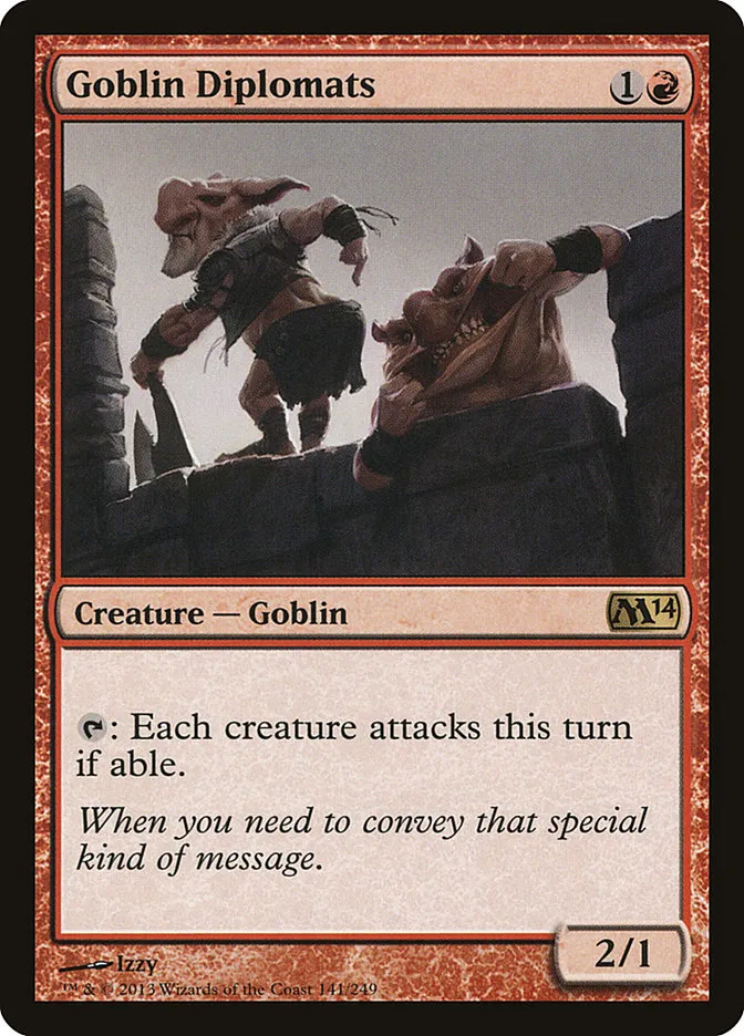 2013 Magic 2014 Goblin Diplomats rare #141 rare card image