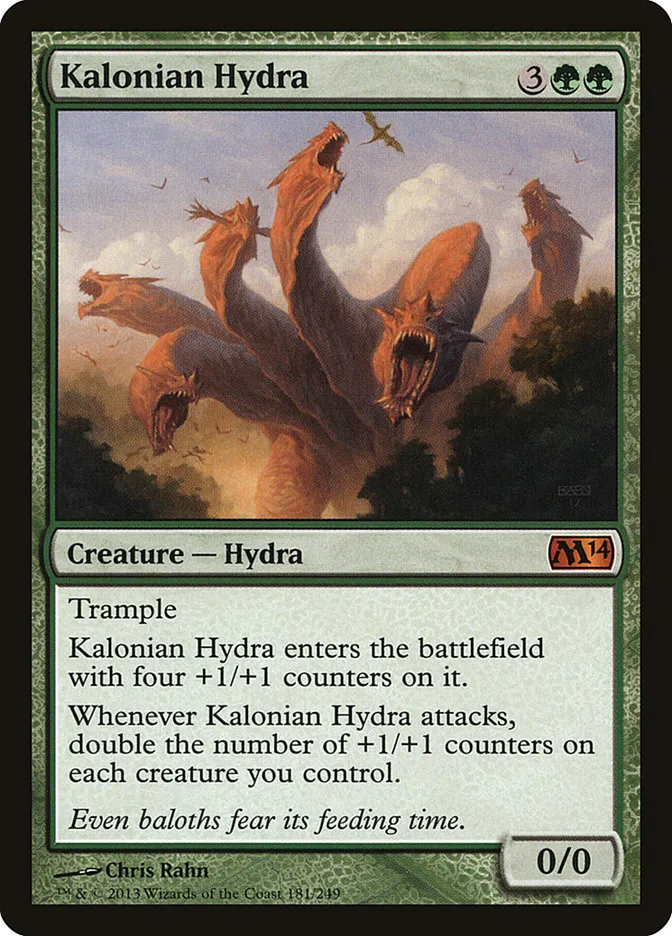 2013 Magic 2014 Kalonian Hydra mythic #181 mythic card image