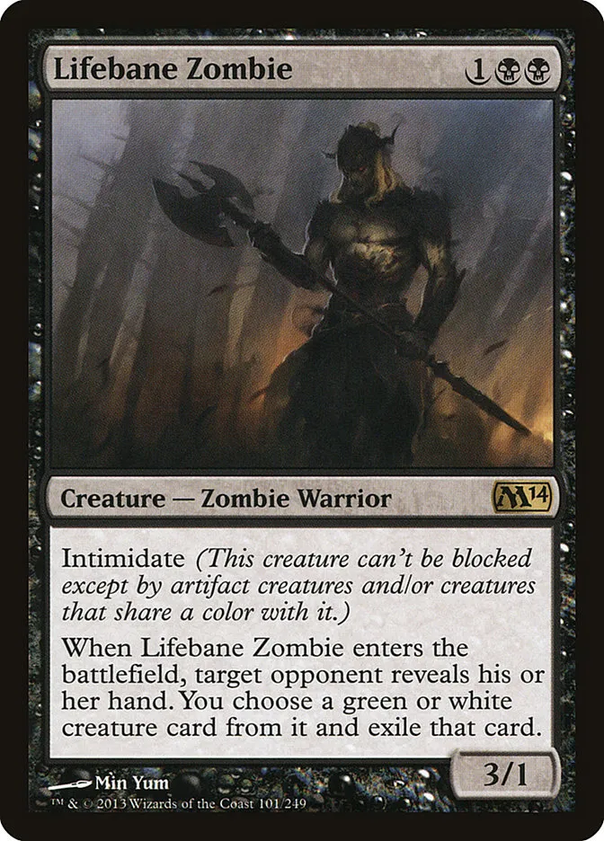 2013 Magic 2014 Lifebane Zombie rare #101 rare card image