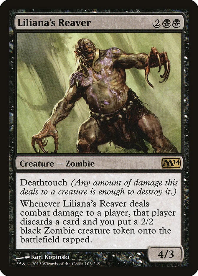 2013 Magic 2014 Liliana's Reaver rare #103 rare card image