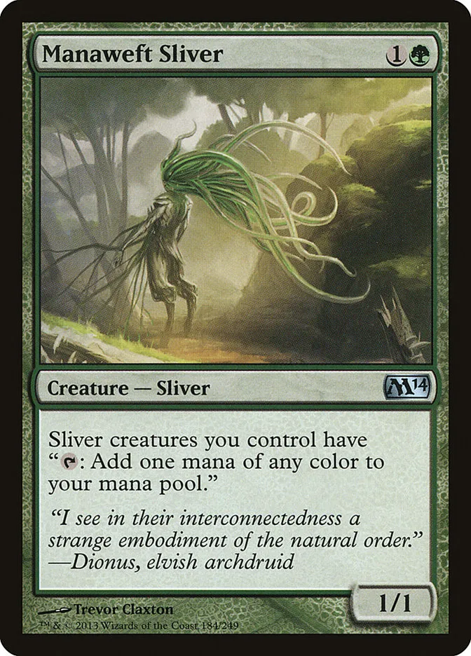 2013 Magic 2014 Manaweft Sliver uncommon #184 uncommon card image