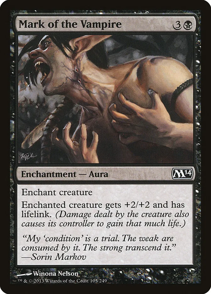 2013 Magic 2014 Mark of the Vampire common #105 common card image
