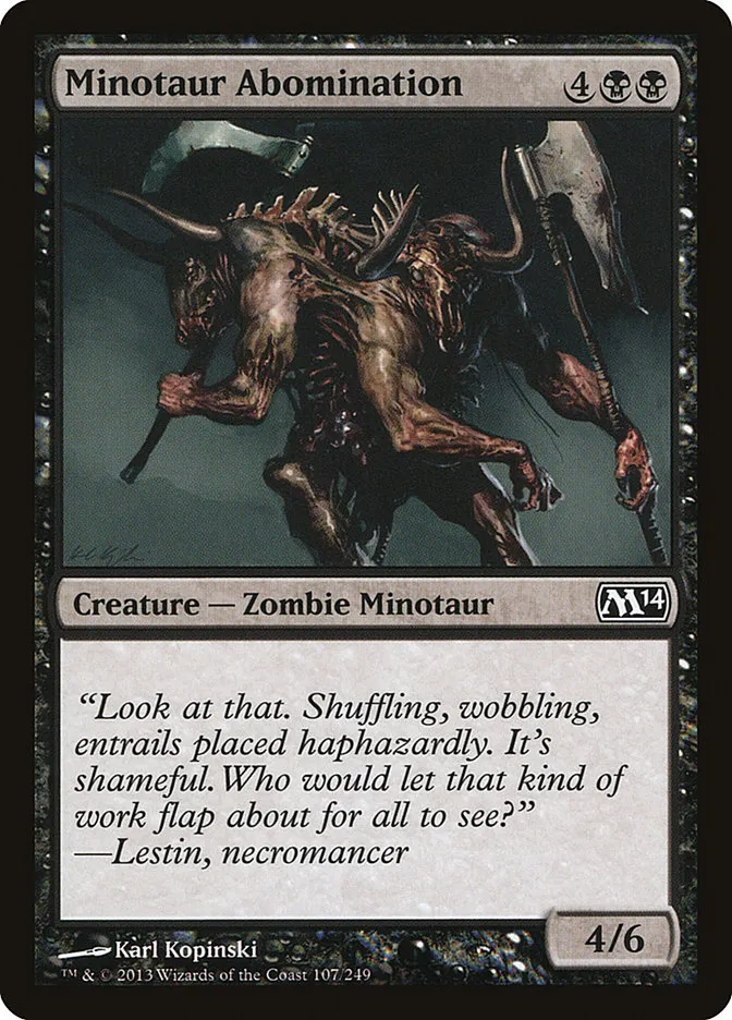 2013 Magic 2014 Minotaur Abomination common #107 common card image