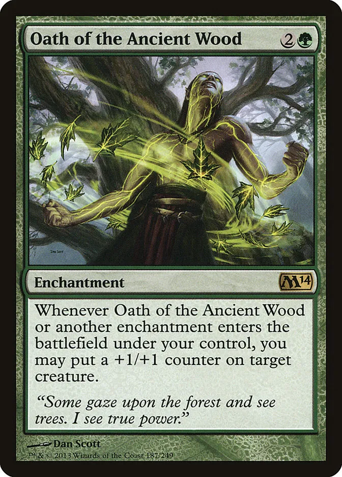 2013 Magic 2014 Oath of the Ancient Wood #187 rare card image