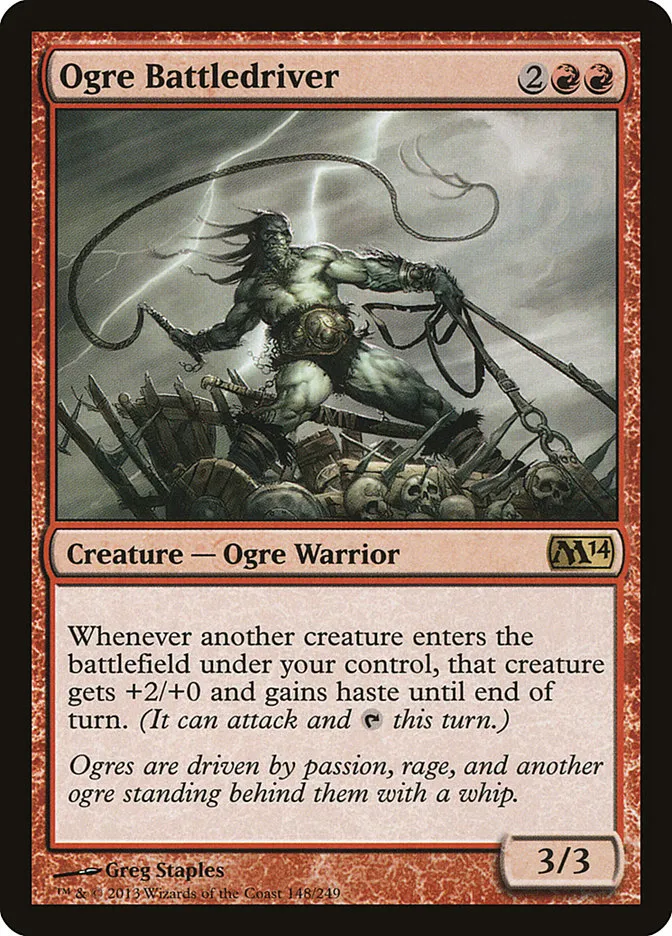 2013 Magic 2014 Ogre Battledriver rare #148 rare card image