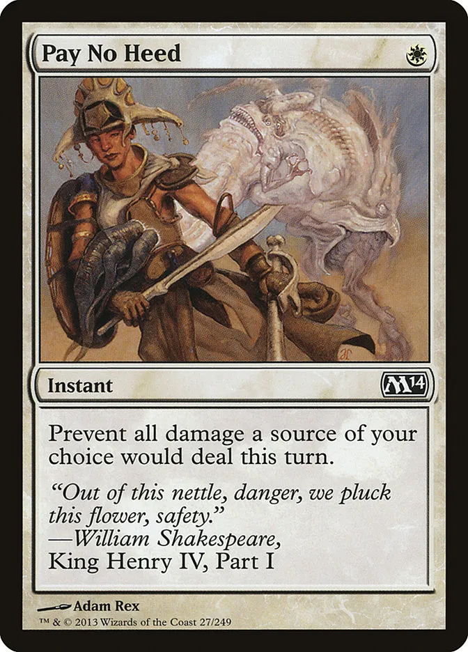 2013 Magic 2014 Pay No Heed common #27 common card image