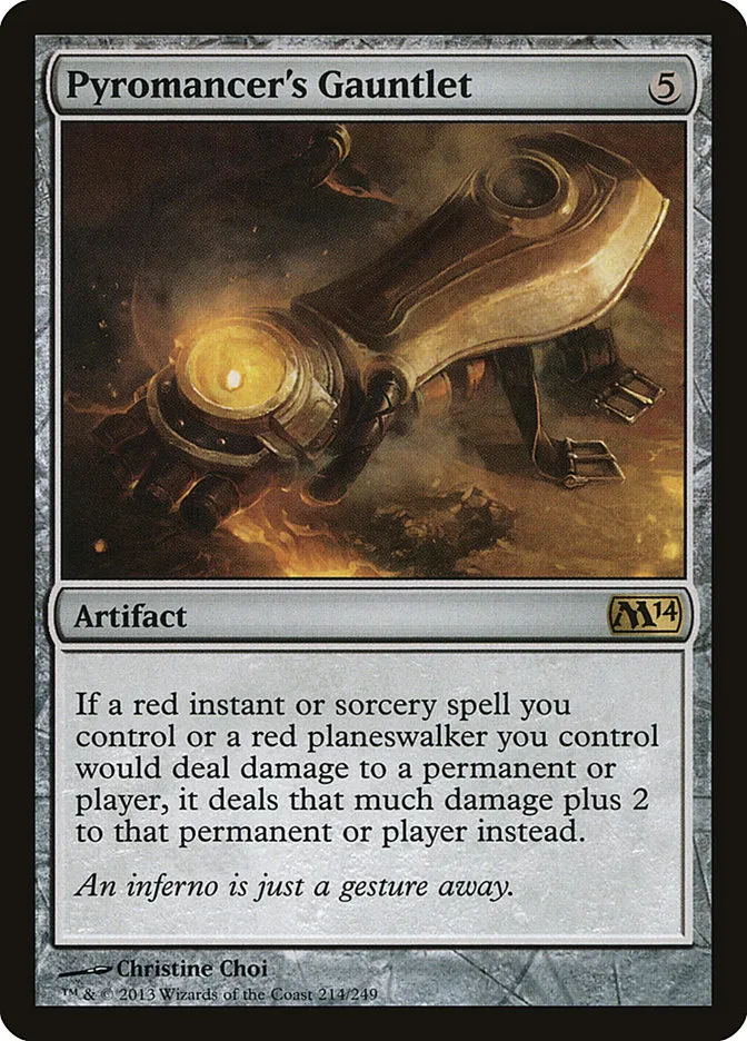 2013 Magic 2014 Pyromancer's Gauntlet rare #214 rare card image
