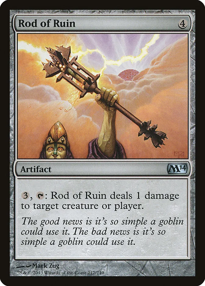 2013 Magic 2014 Rod of Ruin #217 uncommon card image