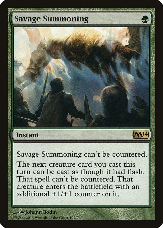 2013 Magic 2014 Savage Summoning rare #194 rare card image