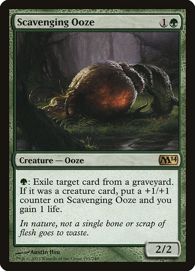 2013 Magic 2014 Scavenging Ooze #195 rare card image