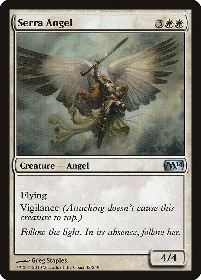 2013 Magic 2014 Serra Angel uncommon #32 uncommon card image