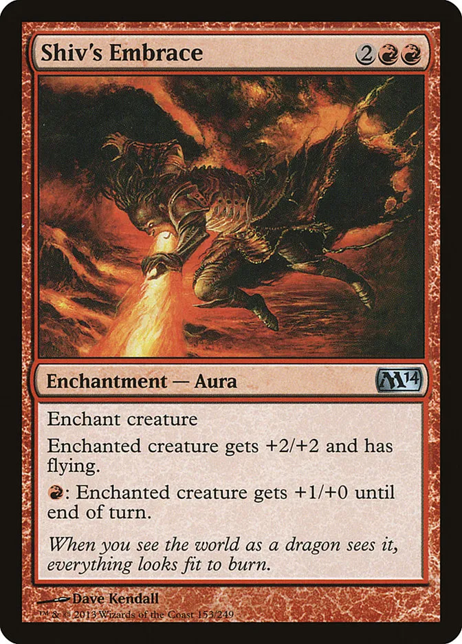 2013 Magic 2014 Shiv's Embrace #153 uncommon card image