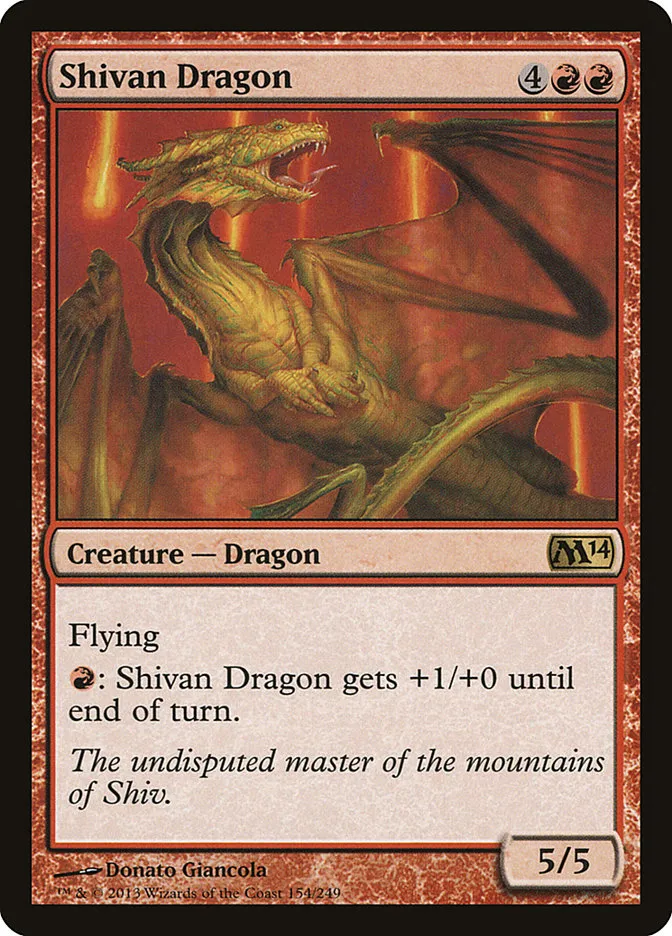 2013 Magic 2014 Shivan Dragon rare #154 rare card image