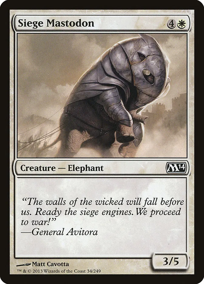 2013 Magic 2014 Siege Mastodon common #34 common card image