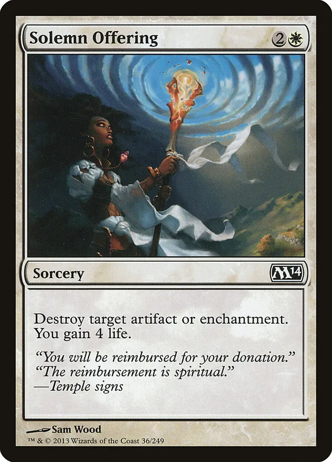 2013 Magic 2014 Solemn Offering common #36 common card image
