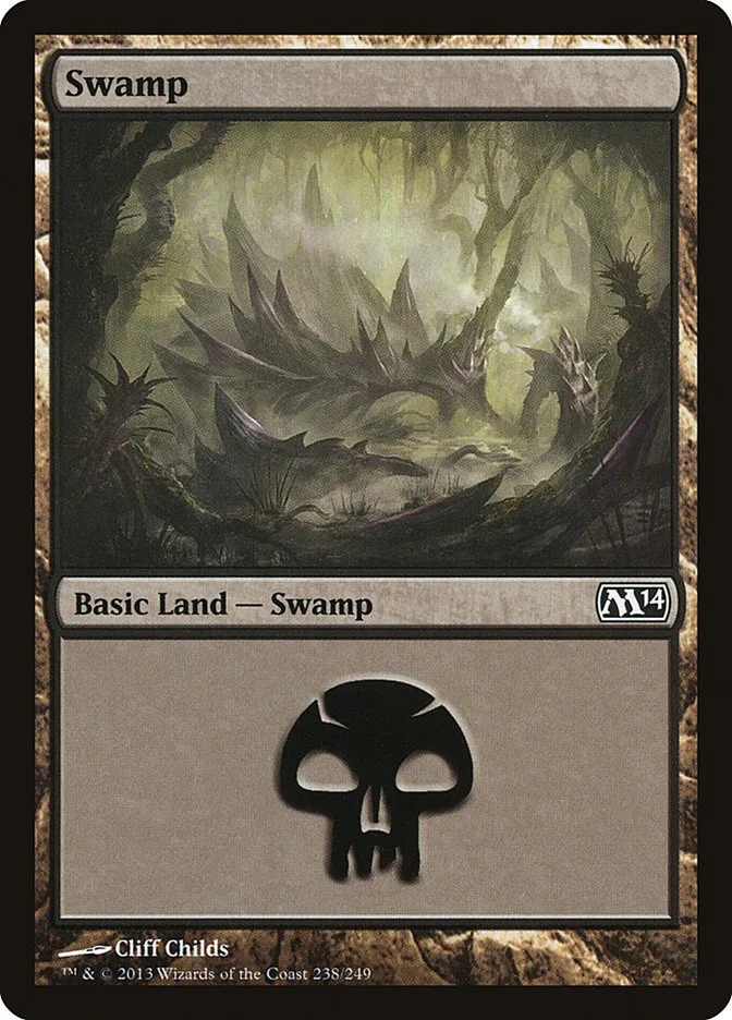 2013 Magic 2014 Swamp common #238 common card image