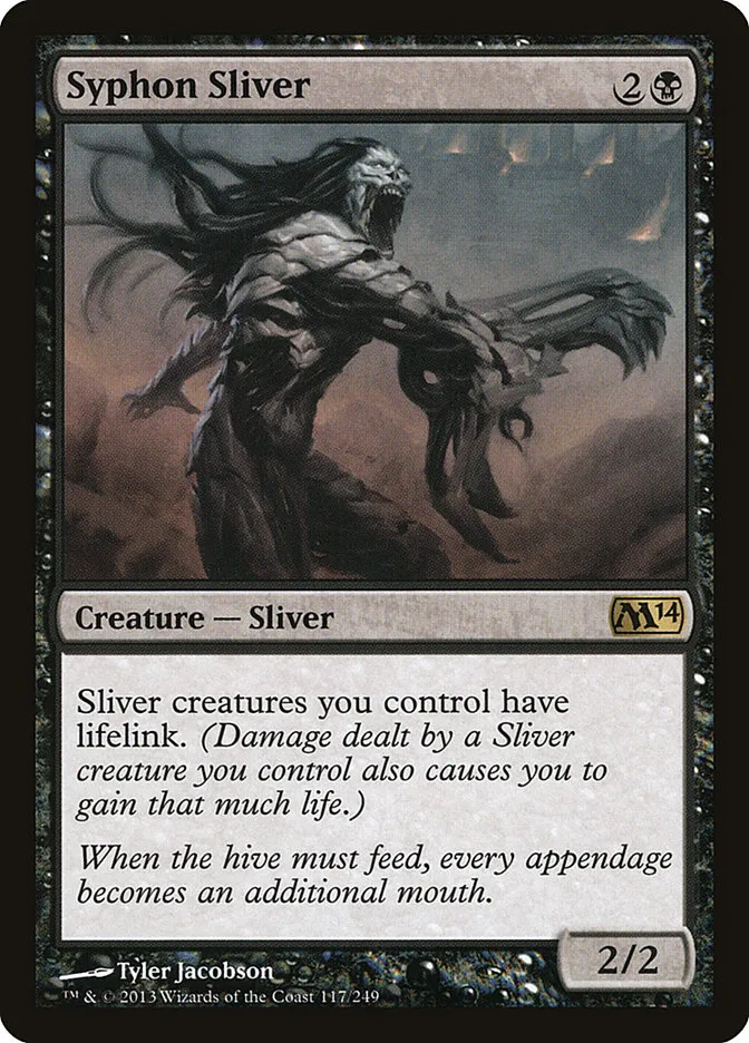2013 Magic 2014 Syphon Sliver rare #117 rare card image
