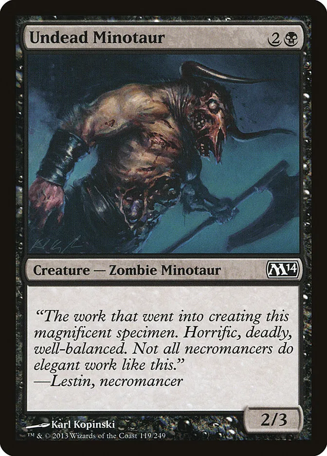 2013 Magic 2014 Undead Minotaur common #119 common card image