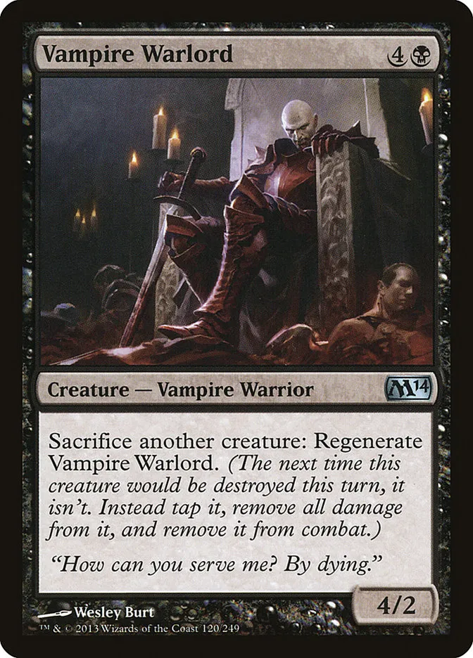 2013 Magic 2014 Vampire Warlord uncommon #120 uncommon card image