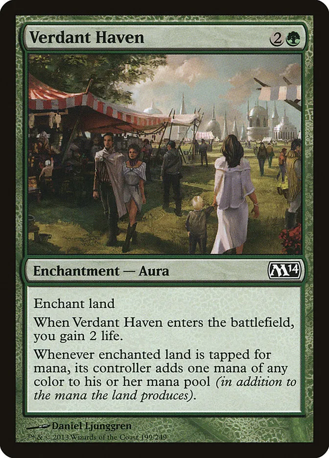 2013 Magic 2014 Verdant Haven common #199 common card image