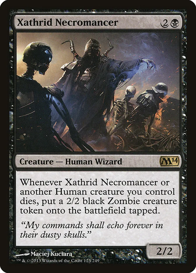 2013 Magic 2014 Xathrid Necromancer rare #123 rare card image