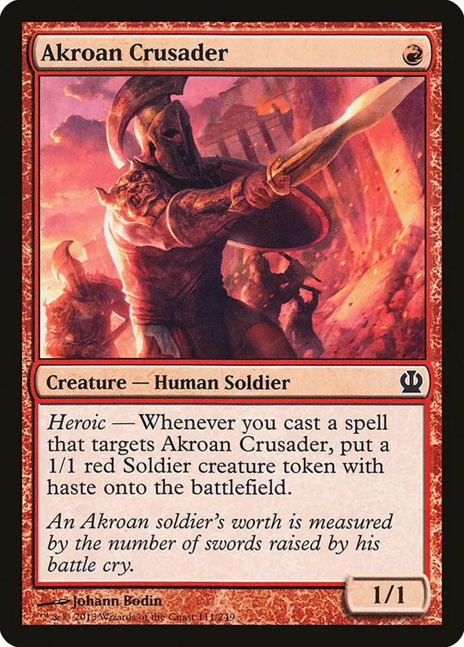 2013 Theros Akroan Crusader common #111 common card image