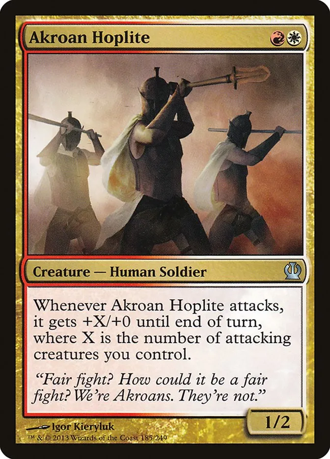 2013 Theros Akroan Hoplite #185 uncommon card image