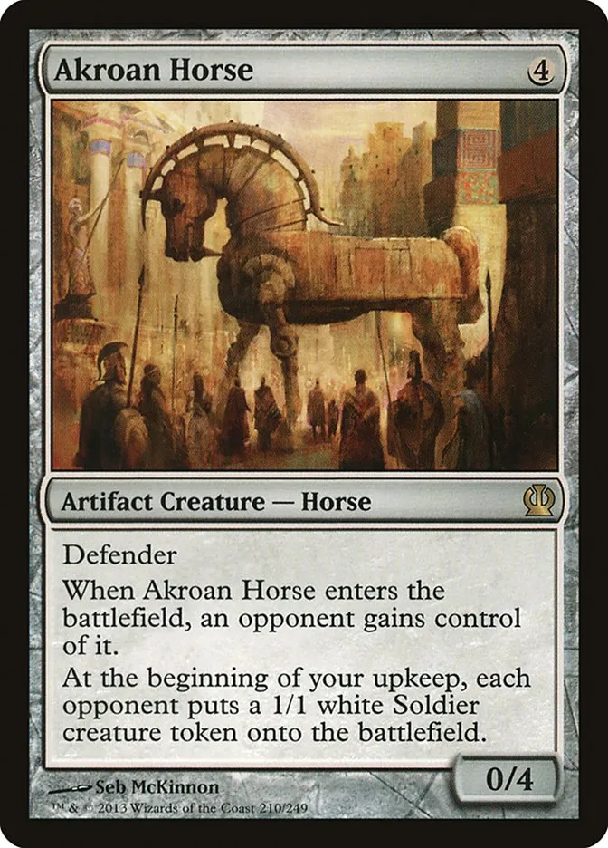 2013 Theros Akroan Horse #210 rare card image