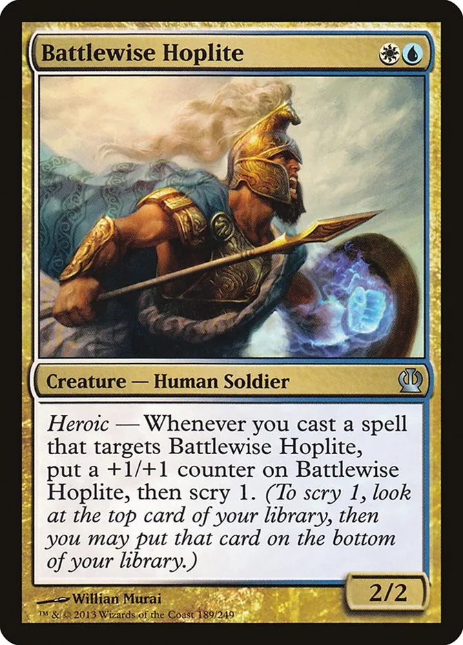 2013 Theros Battlewise Hoplite #189 uncommon card image