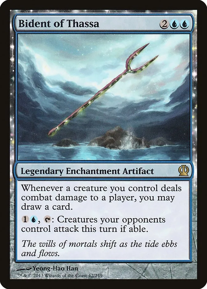 2013 Theros Bident of Thassa [Foil] rare #42 rare card image