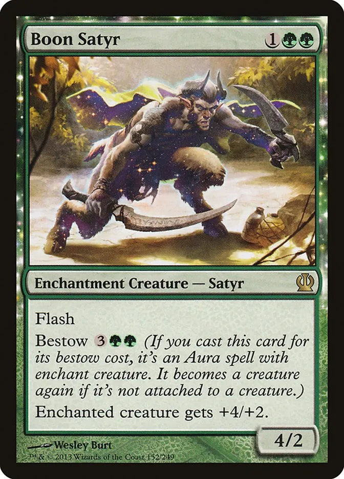 2013 Theros Boon Satyr rare #152 rare card image