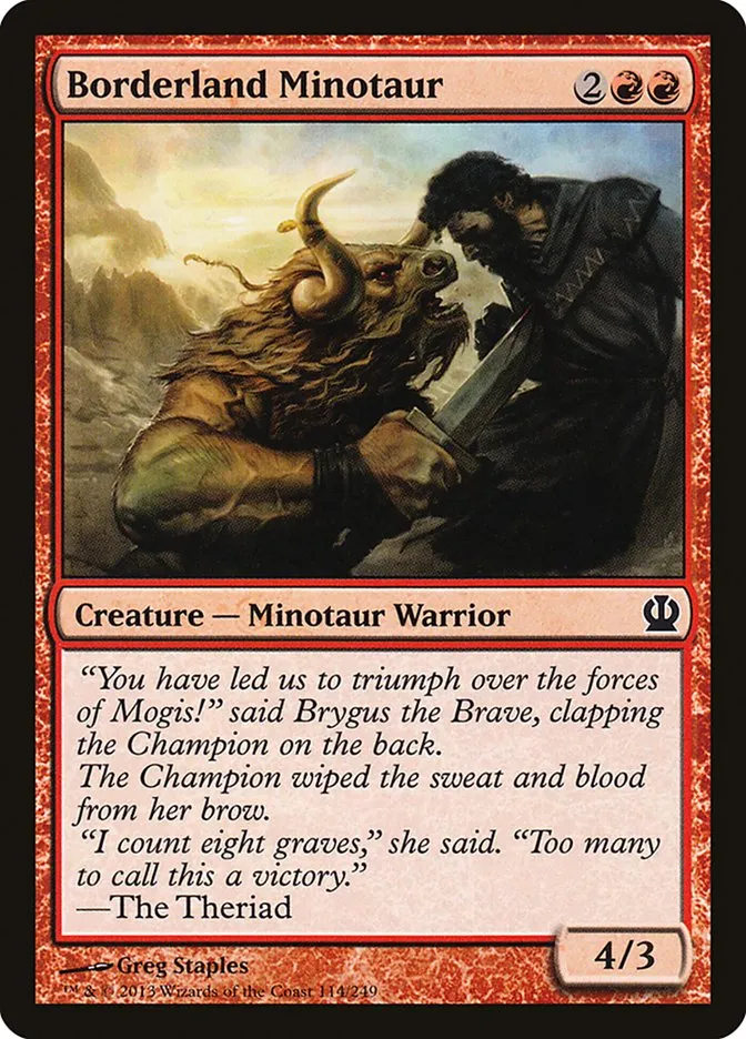 2013 Theros Borderland Minotaur common #114 common card image
