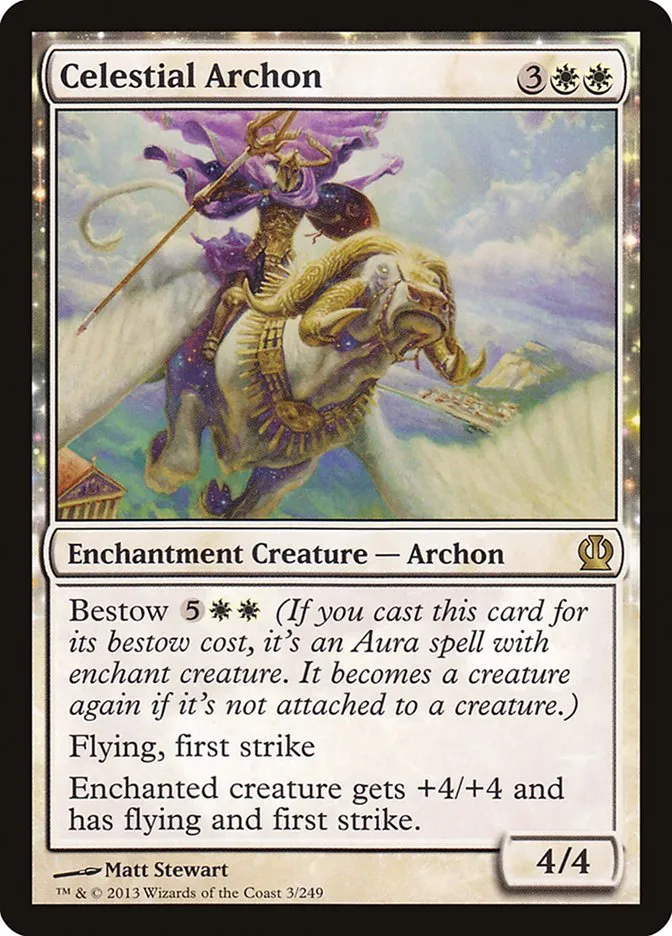 2013 Theros Celestial Archon [Pre-Release] rare #3 rare card image