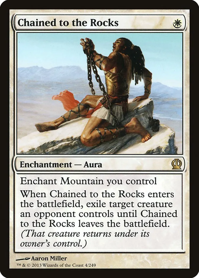2013 Theros Chained to the Rocks [Foil] rare #4 rare card image