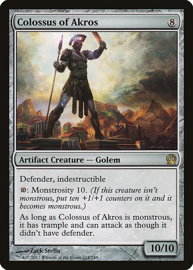 2013 Theros Colossus of Akros #214 rare card image