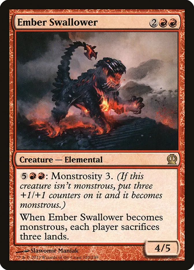 2013 Theros Ember Swallower #120 rare card image