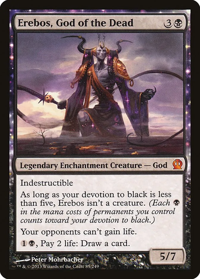 2013 Theros Erebos, God of the Dead [Foil] mythic #85 mythic card image