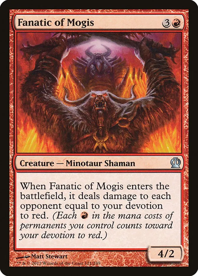 2013 Theros Fanatic of Mogis #121 uncommon card image