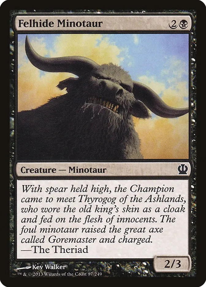 2013 Theros Felhide Minotaur common #87 common card image