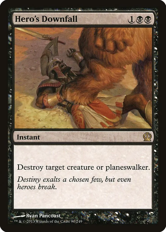 2013 Theros Hero's Downfall rare #90 rare card image