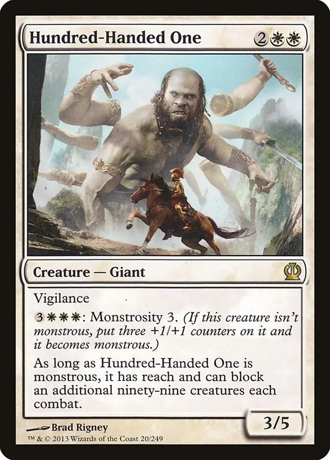 2013 Theros Hundred-Handed One [Foil] rare #20 rare card image