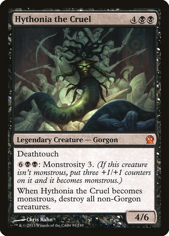 2013 Theros Hythonia the Cruel mythic #91 mythic card image