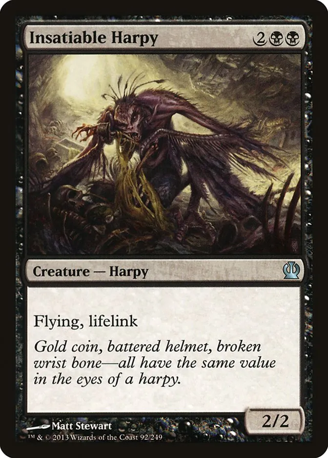 2013 Theros Insatiable Harpy #92 uncommon card image