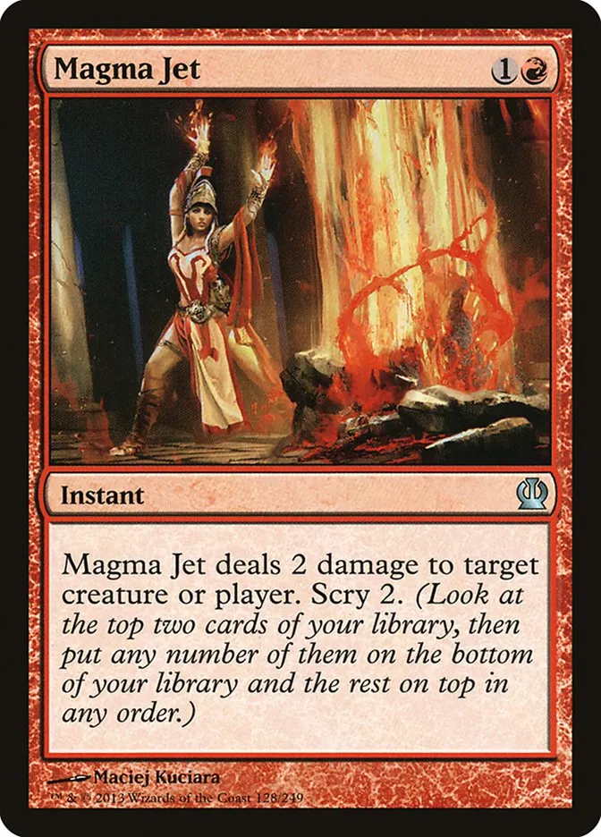 2013 Theros Magma Jet #128 uncommon card image