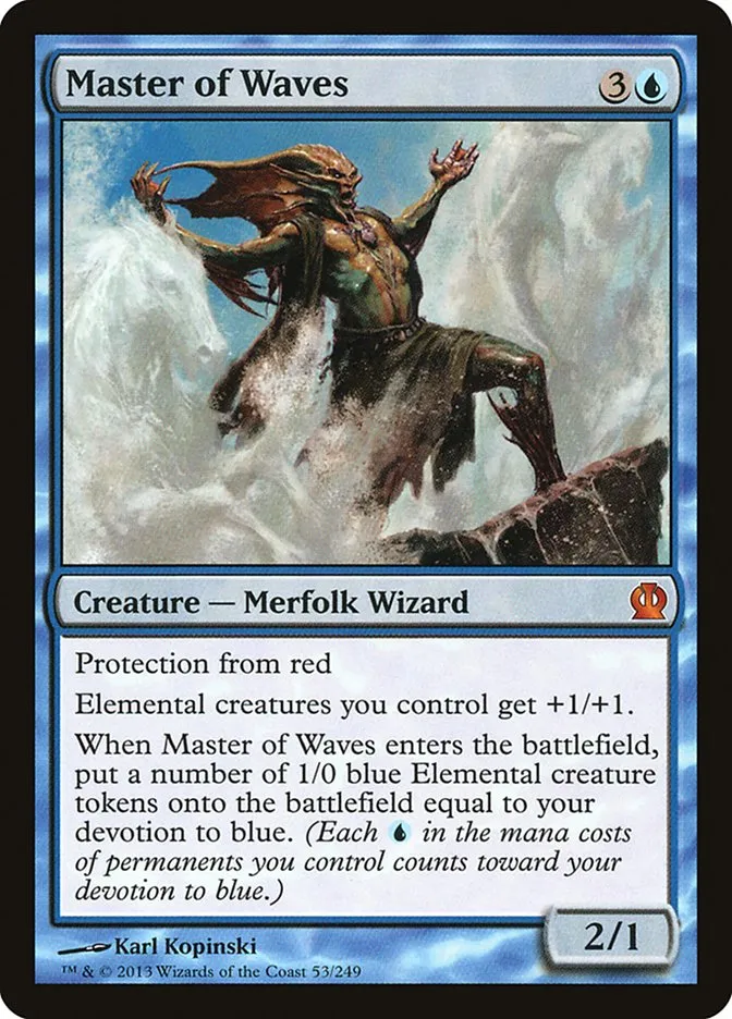 2013 Theros Master of Waves [Foil] mythic #53 mythic card image